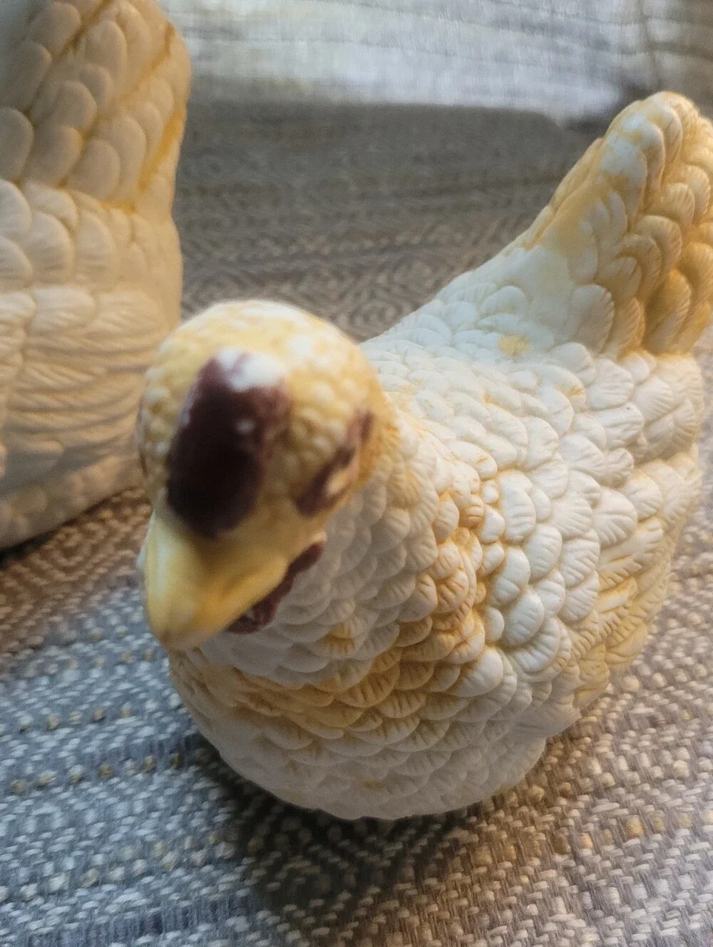 Ceramic Nesting Hen & Chicken Figurines - Set of 2 Country Farmhouse Decor VTG
